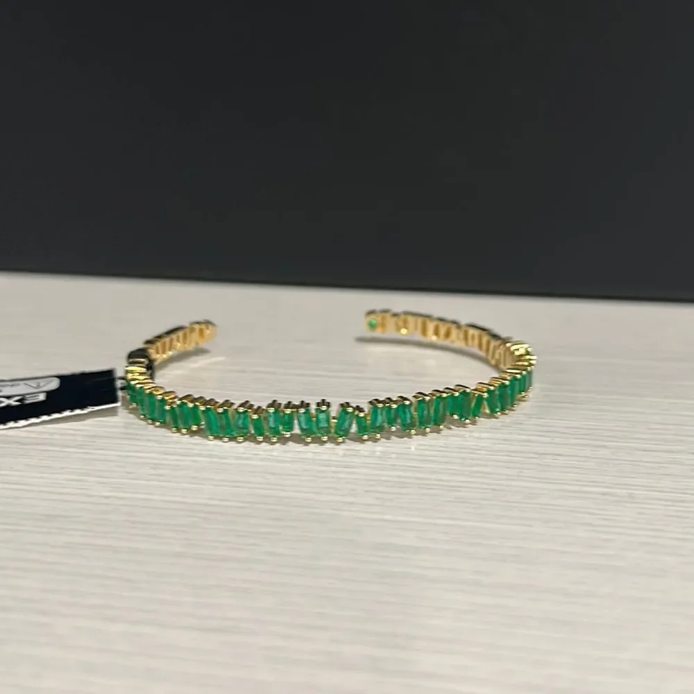 Gold baguette cuff bracelet